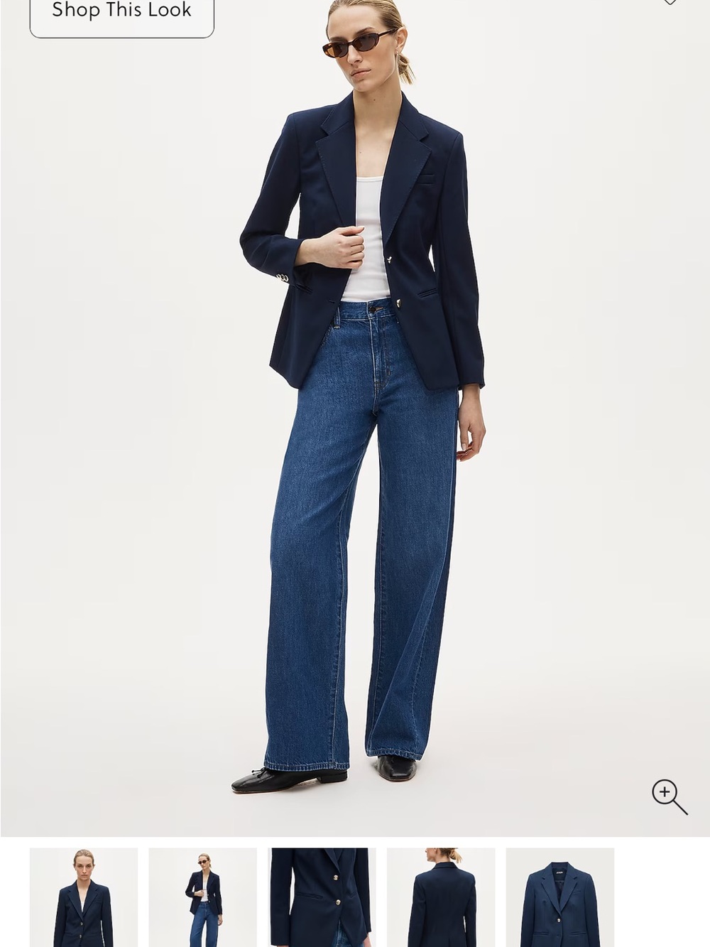 J. Crew Navy wool Two-Button Tailored Blazer with Notched Lapels - Picture 2 of 8